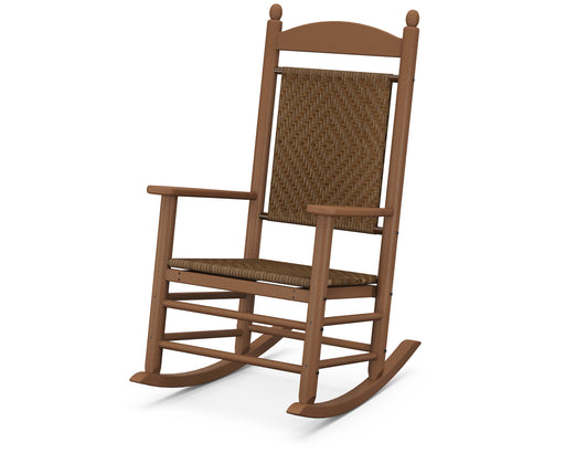 POLYWOOD Jefferson Woven Rocking Chair in Teak / Tigerwood image