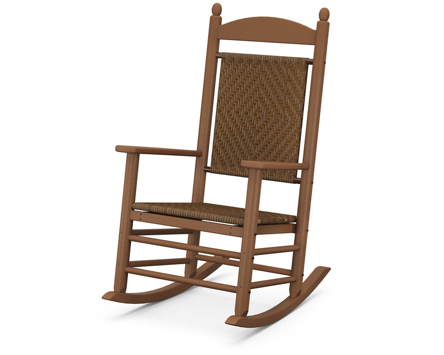 POLYWOOD Jefferson Woven Rocking Chair in Teak / Tigerwood image