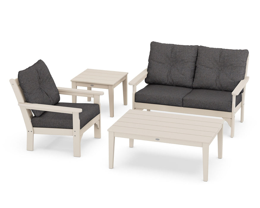 POLYWOOD Vineyard 4-Piece Deep Seating Set in Sand / Ash Charcoal