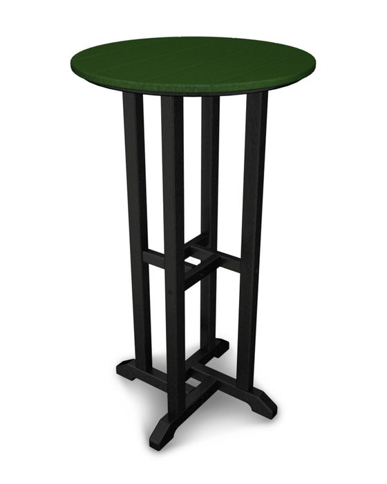 POLYWOOD Contempo 24" Round Bar Table in Black / Green image