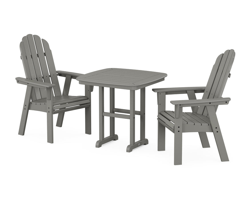 POLYWOOD Vineyard Adirondack 3-Piece Dining Set in Slate Grey