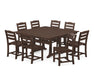 POLYWOOD La Casa Cafe 9-Piece Farmhouse Trestle Dining Set in Mahogany image