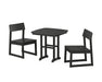 POLYWOOD EDGE Side Chair 3-Piece Dining Set in Black image