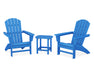 POLYWOOD Nautical 3-Piece Adirondack Set with South Beach 18" Side Table in Pacific Blue image