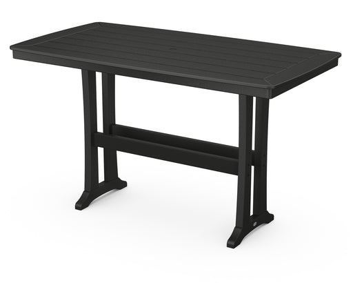 POLYWOOD Nautical Trestle 38" x 73" Bar Table in Black image