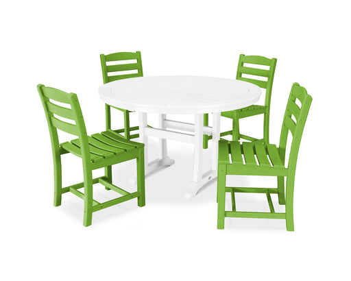 POLYWOOD La Casa Cafe 5-Piece Side Chair Dining Set in Lime / White image