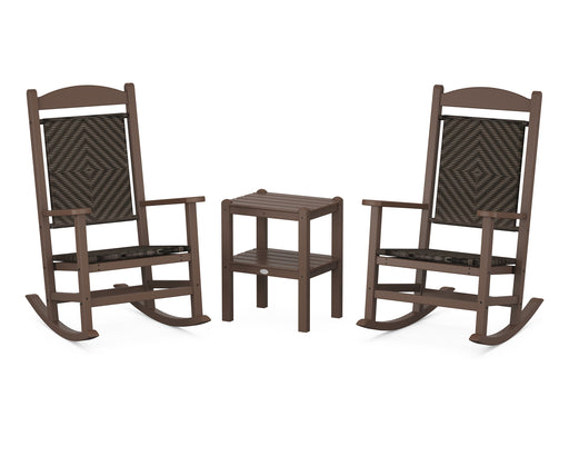 POLYWOOD Presidential Woven Rocker 3-Piece Set in Mahogany / Cahaba image