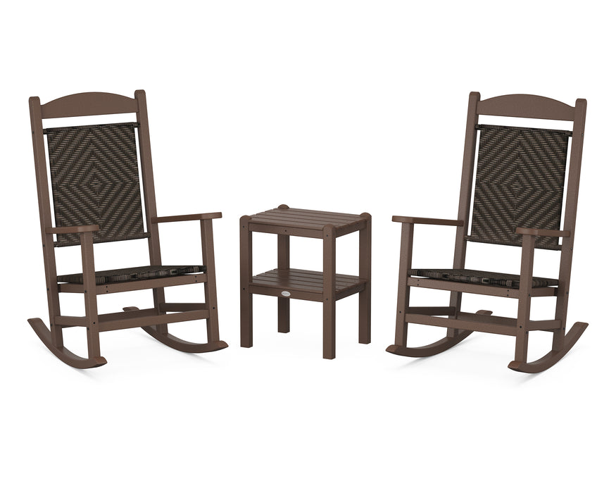 POLYWOOD Presidential Woven Rocker 3-Piece Set in Mahogany / Cahaba image