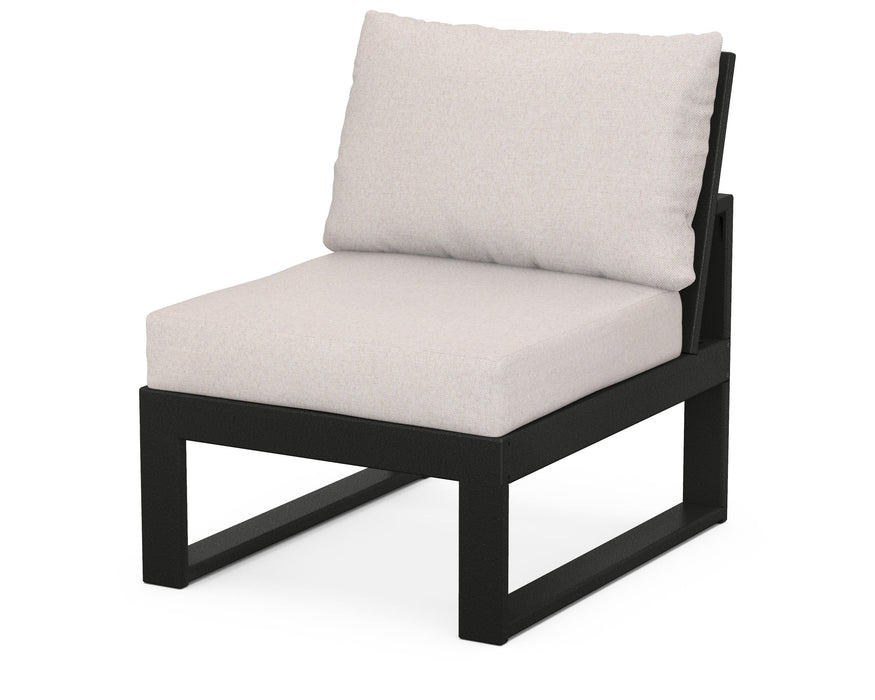 POLYWOOD Modular Armless Chair in Black / Dune Burlap image