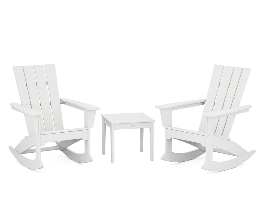 POLYWOOD Quattro 3-Piece Rocker Set in White