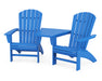 POLYWOOD Nautical 3-Piece Curveback Adirondack Set with Angled Connecting Table in Pacific Blue image