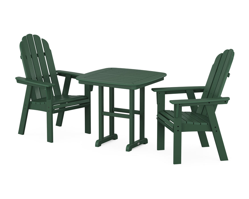 POLYWOOD Vineyard Adirondack 3-Piece Dining Set in Green