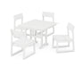 POLYWOOD EDGE Side Chair 5-Piece Farmhouse Dining Set in White image