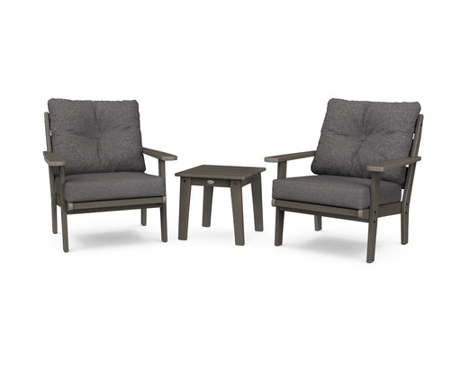 POLYWOOD Lakeside 3-Piece Deep Seating Chair Set in Vintage Coffee / Ash Charcoal image