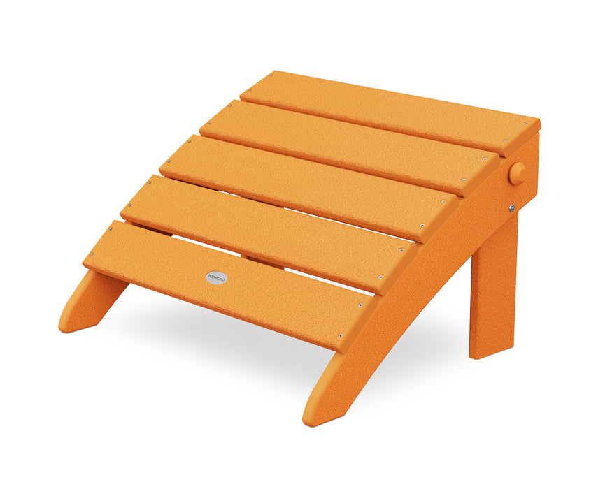 POLYWOOD Classic Oversized Adirondack Folding Ottoman in Tangerine