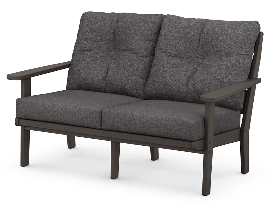 POLYWOOD Lakeside Deep Seating Loveseat in Vintage Coffee / Ash Charcoal