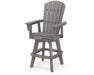 POLYWOOD Nautical Curveback Adirondack Swivel Bar Chair in Slate Grey image