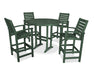 POLYWOOD 5 Piece Signature Bar Dining Set in Green image