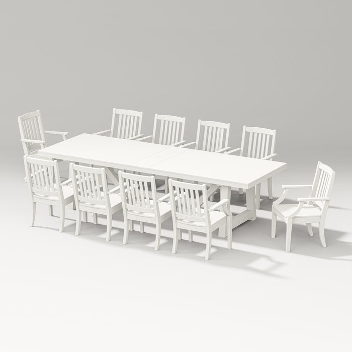 PW Designer Series Estate 11-Piece A-Frame Table Dining Set in Vintage White