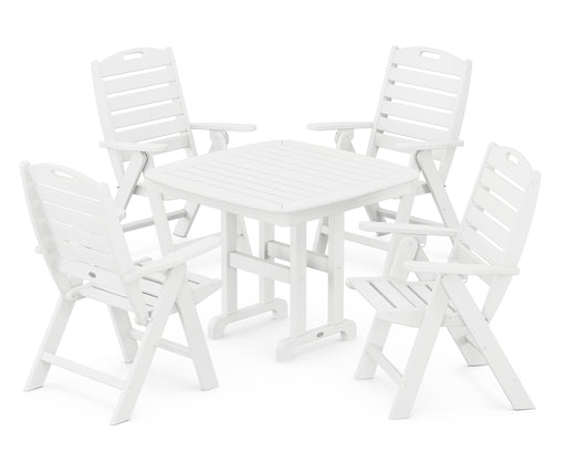 POLYWOOD Nautical Highback Chair 5-Piece Dining Set in White image