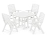 POLYWOOD Nautical Highback Chair 5-Piece Dining Set in White image