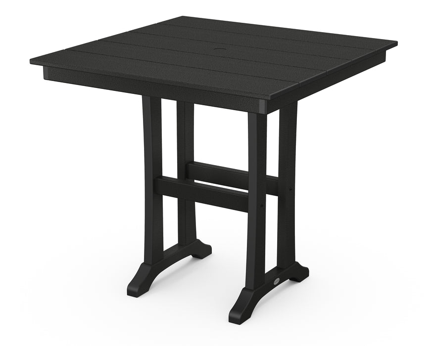 POLYWOOD Farmhouse Trestle 37" Counter Table in Black