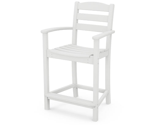 POLYWOOD La Casa Cafe Counter Arm Chair in White image