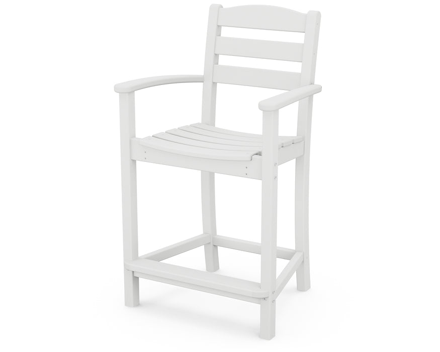 POLYWOOD La Casa Cafe Counter Arm Chair in White