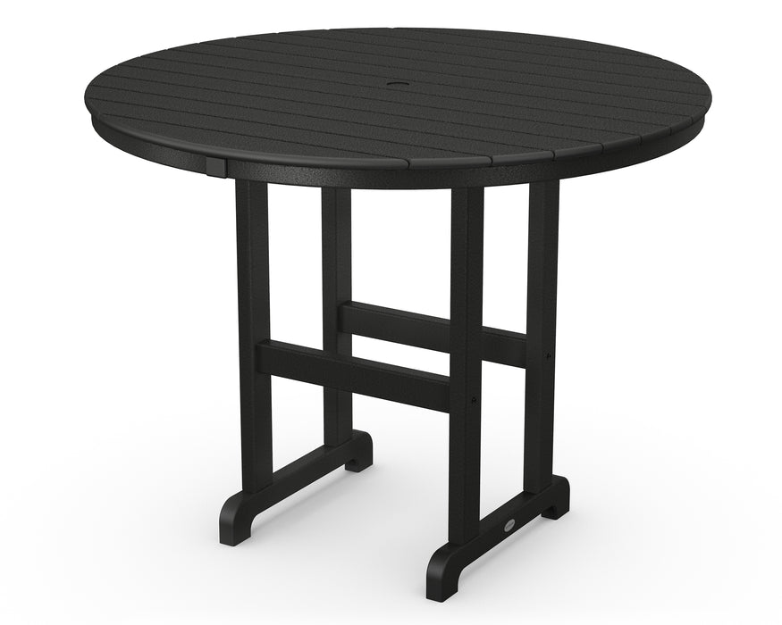 POLYWOOD 48" Round Farmhouse Counter Table in Black image