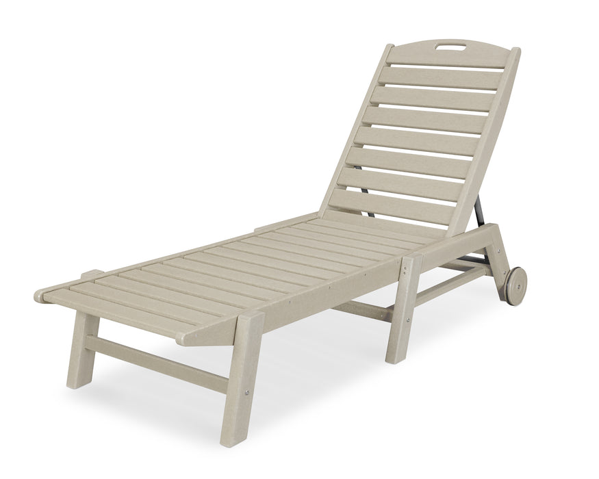 POLYWOOD Nautical Chaise with Wheels in Sand image