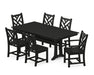 POLYWOOD Chippendale 7-Piece Farmhouse Trestle Dining Set in Black image