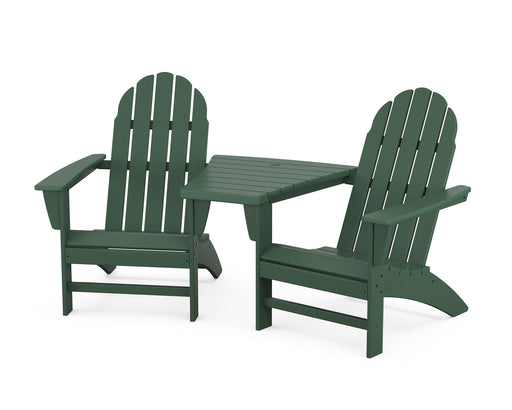 POLYWOOD Vineyard 3-Piece Adirondack Set with Angled Connecting Table in Green image