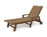 POLYWOOD Coastal Chaise with Wheels in Teak / Burlap Sling image