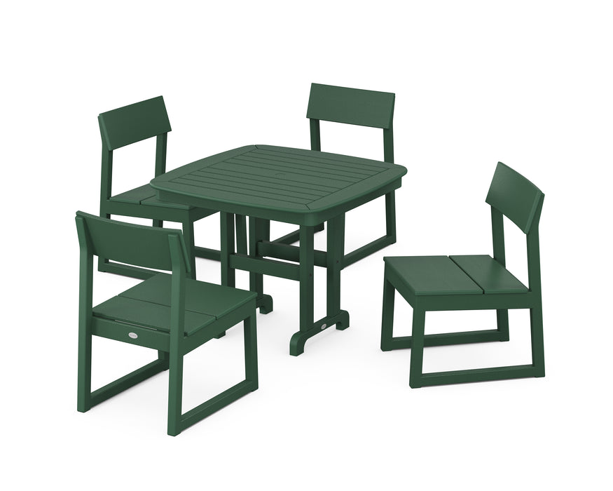 POLYWOOD EDGE Side Chair 5-Piece Dining Set in Green image