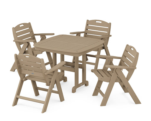 POLYWOOD Nautical Lowback Chair 5-Piece Dining Set in Vintage Sahara image