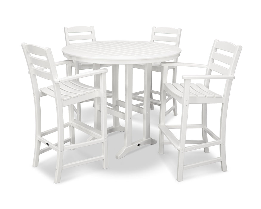 POLYWOOD La Casa Cafe 5-Piece Bar Dining Set in White image