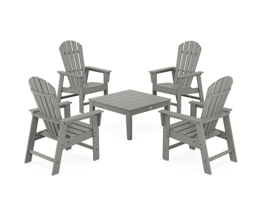 POLYWOOD 5-Piece South Beach Casual Chair Conversation Set with 36" Conversation Table in Slate Grey image