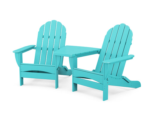 POLYWOOD Classic Oversized Adirondacks with Angled Connecting Table in Aruba image