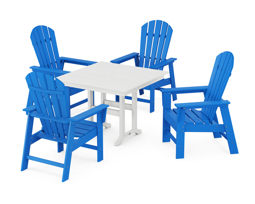 POLYWOOD South Beach 5-Piece Farmhouse Dining Set in Pacific Blue