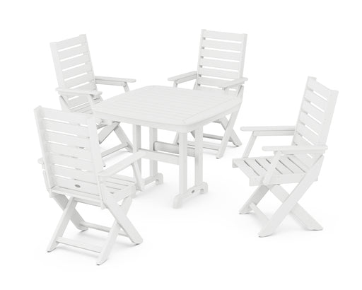 POLYWOOD Captain 5-Piece Dining Set in White image