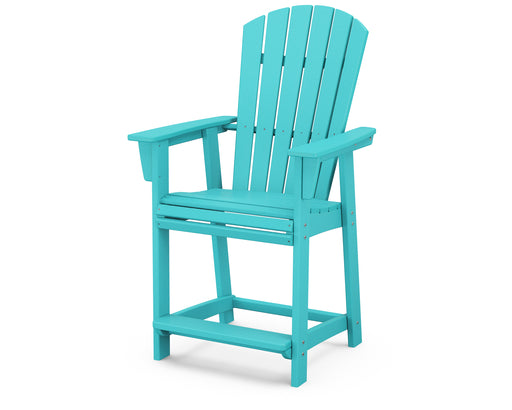 POLYWOOD Nautical Curveback Adirondack Counter Chair in Aruba image