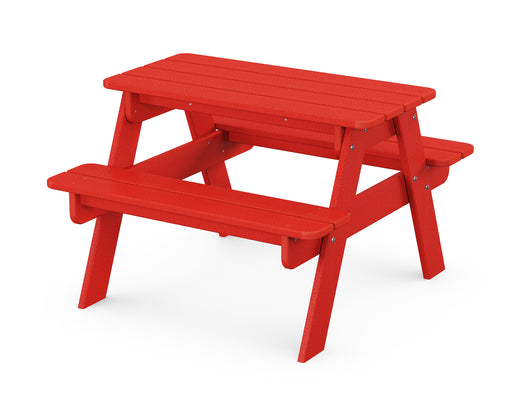 POLYWOOD Kids Outdoor Picnic Table in Sunset Red image