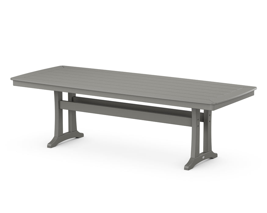 POLYWOOD Nautical Trestle 39" x 97" Dining Table in Slate Grey image