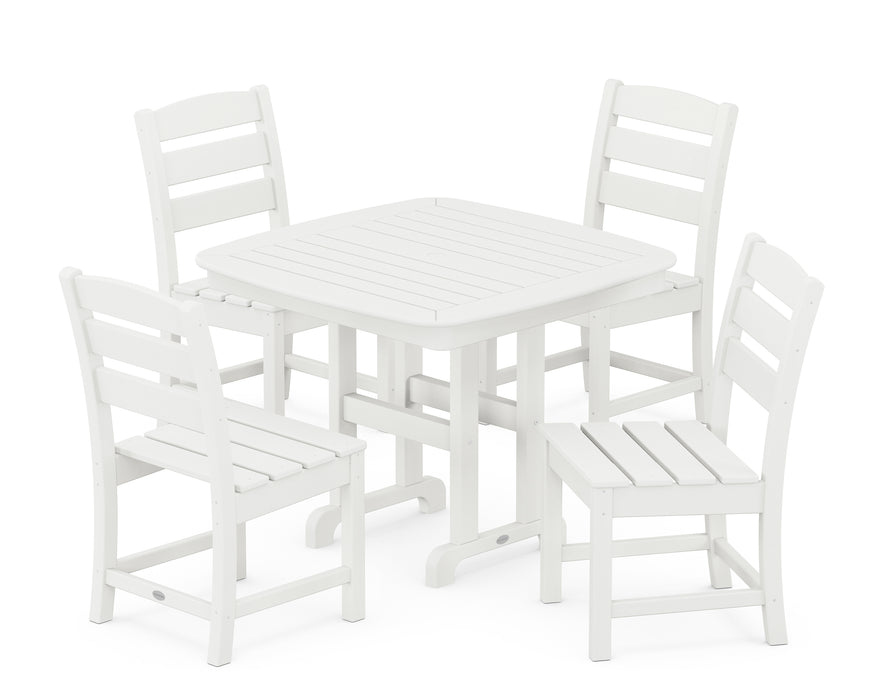 POLYWOOD Lakeside 5-Piece Side Chair Dining Set in Vintage White