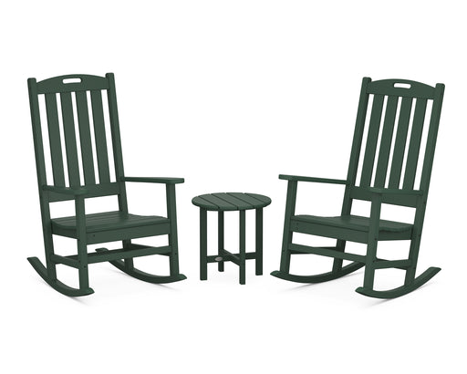 POLYWOOD Nautical 3-Piece Porch Rocking Chair Set in Green image