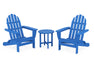 POLYWOOD Classic Folding Adirondack 3-Piece Set in Pacific Blue image