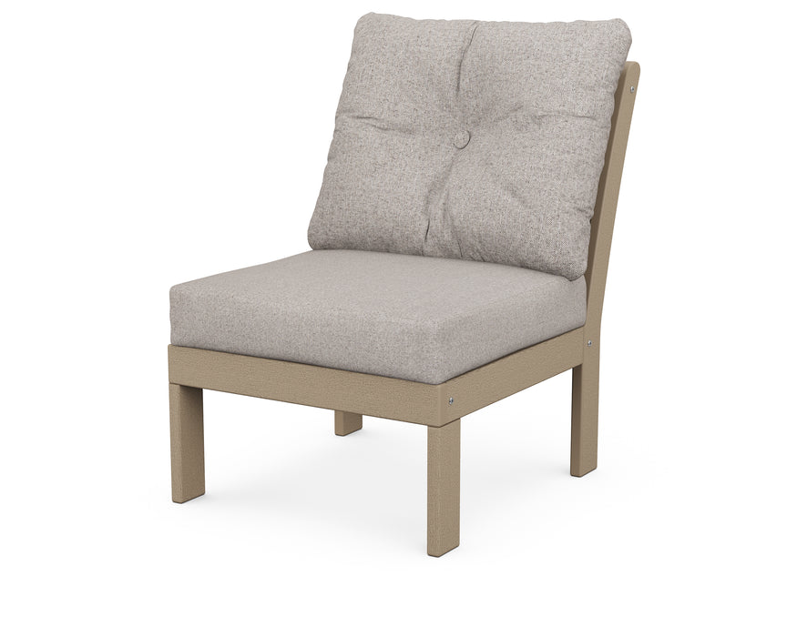 POLYWOOD Vineyard Modular Armless Chair in Vintage Sahara / Weathered Tweed