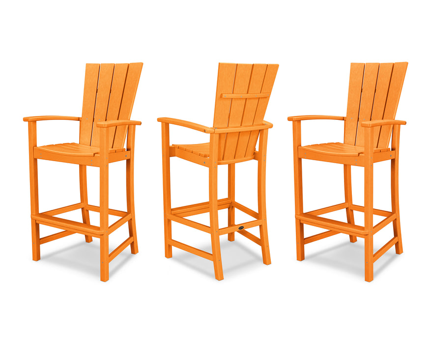 POLYWOOD Quattro 3-Piece Bar Set in Tangerine