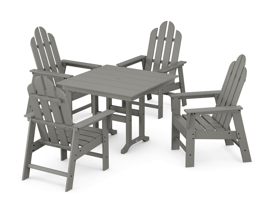 POLYWOOD Long Island 5-Piece Farmhouse Dining Set in Slate Grey