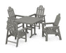 POLYWOOD Long Island 5-Piece Farmhouse Dining Set in Slate Grey image